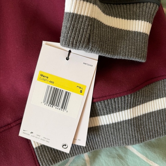 Nike $230 Football Maroon Varsity Letterman Jacket DJ5971-669 Men’s Size: S - Picture 2 of 5